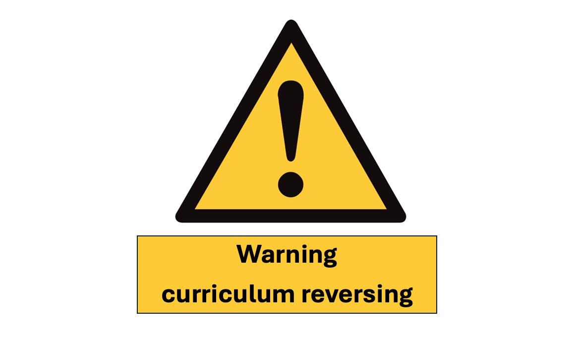 Warning: national curriculum reversing