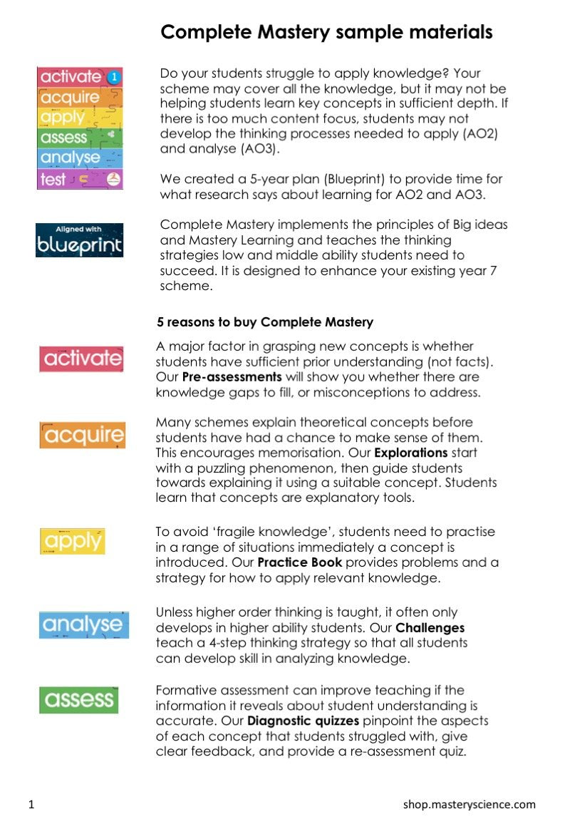 Year 7 Mastery Practice Book